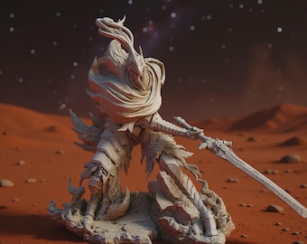 Abyss Knight STL: Estatua de guerrero de fantasía oscura con espadón (descarga digital)