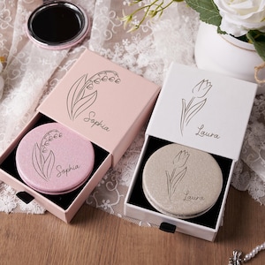 Customized Name Bridesmaids Pocket Makeup Mirror, Personalised Bridesmaid Gift, Shiny Wedding Favour/Favor Bridesmaids Gifts, Bridal Shower