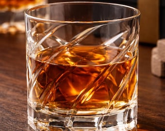 Kristall Whiskyglas | Old Fashioned Rocks Glas | Bourbon Scotch Becher | Vintage Kristall Bar Zubehör | Elegantes Hausbar Glas