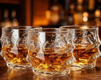 3er-Set Whiskygläser | Luxus Altmodische Crystal Rocks Becher | Bourbon Scotch Barware Gläser | Geschenk für Männer | Hausbar Set