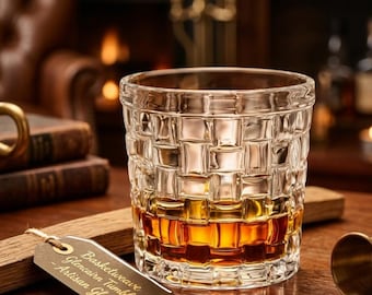 Premium Whiskyglas-Set | Crystal Old Fashioned Scotch Rocks Becher | Luxus-Whiskygläser | Geschenk für Männer & Whisky-Liebhaber | Hausbar