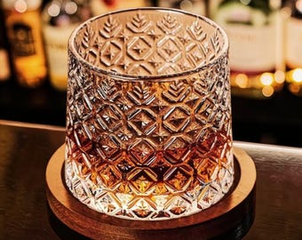 Diamantschliff Whiskyglas | Crystal Style Bourbon & Scotch Becher | Vintage Old Fashioned Rocks Glas | Geschenk für Whisky-Liebhaber | Hausbar