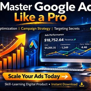 Google Ads Guide PDF | PPC Strategy, Campaign Setup (Digital Download)