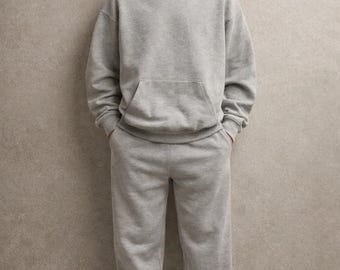 Gemêleerde oversized katoenen trainingspakset: streetwear lounge