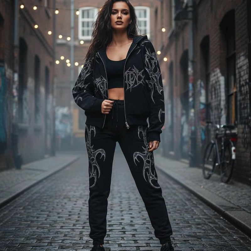 Rhinestone Tracksuit - Etsy