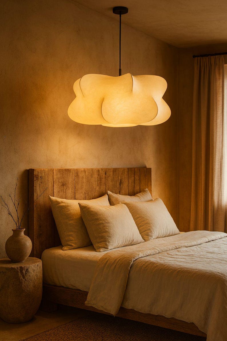 Lámpara colgante Wabi Sabi Cloud, E27, lámpara de diseño, lámpara de techo moderna minimalista, lámpara para sala de estar, dormitorio, comedor, 40 cm o 50 cm