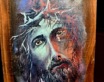 Jesus acrylic on wood
