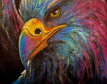 Eagle- acrylic on wood- Hand Painted