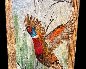 Pheasant- Acrylic on Wood