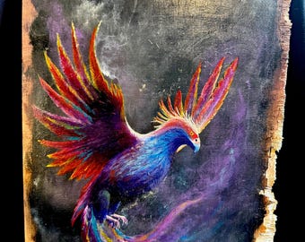 Phoenix- Acrylic on Wood