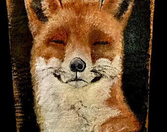 Fox- Acrylic on Wood
