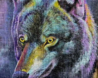 Wolf- Acrylic on Wood