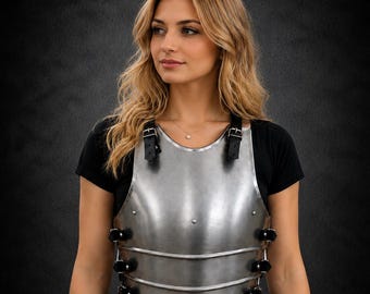 Medieval Lady Armor Breastplate Steel Female Cuirass Armor, Women Warrior Cosplay Chivalry Armor | Knight Costume LARP Breastplate Halloween