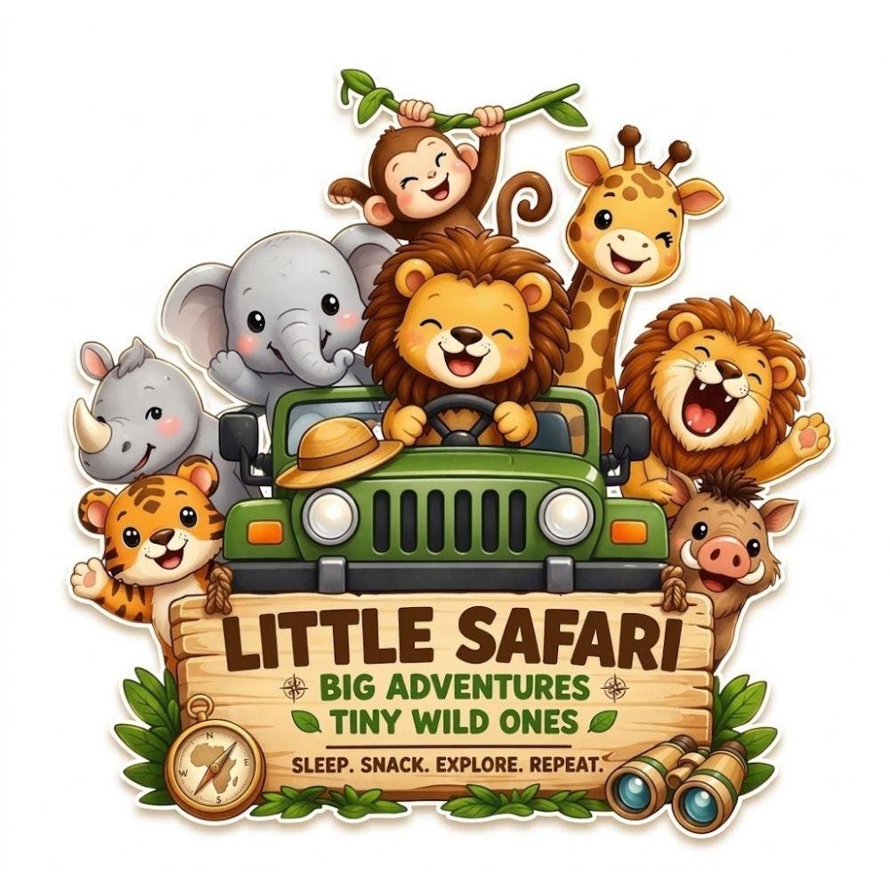 Cute Safari Animals SVG PNG Little Safari Jungle Birthday Clipart ...