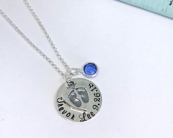 New Mom Necklace,  Baby Name Necklace, First Mothers Day Gift