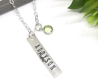 Custom Bar Necklace, Mothers Day Gift from Daughter