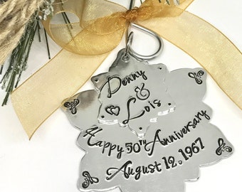 50th Anniversary Ornament, 50th Wedding Anniversary, Christmas Ornament, 50th Anniversary Gifts for Parents