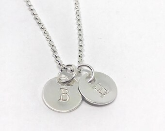 Dainty Initial Necklace, tiny initial Jewelry for Mom, Minimalist Necklace, Sterling Silver Necklace, Personalized,