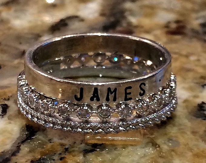 Stacking Name Rings Etsy