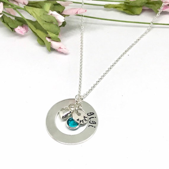 Sterling Silver Oxidized One Sided Mimi Grandmother Heart Charm