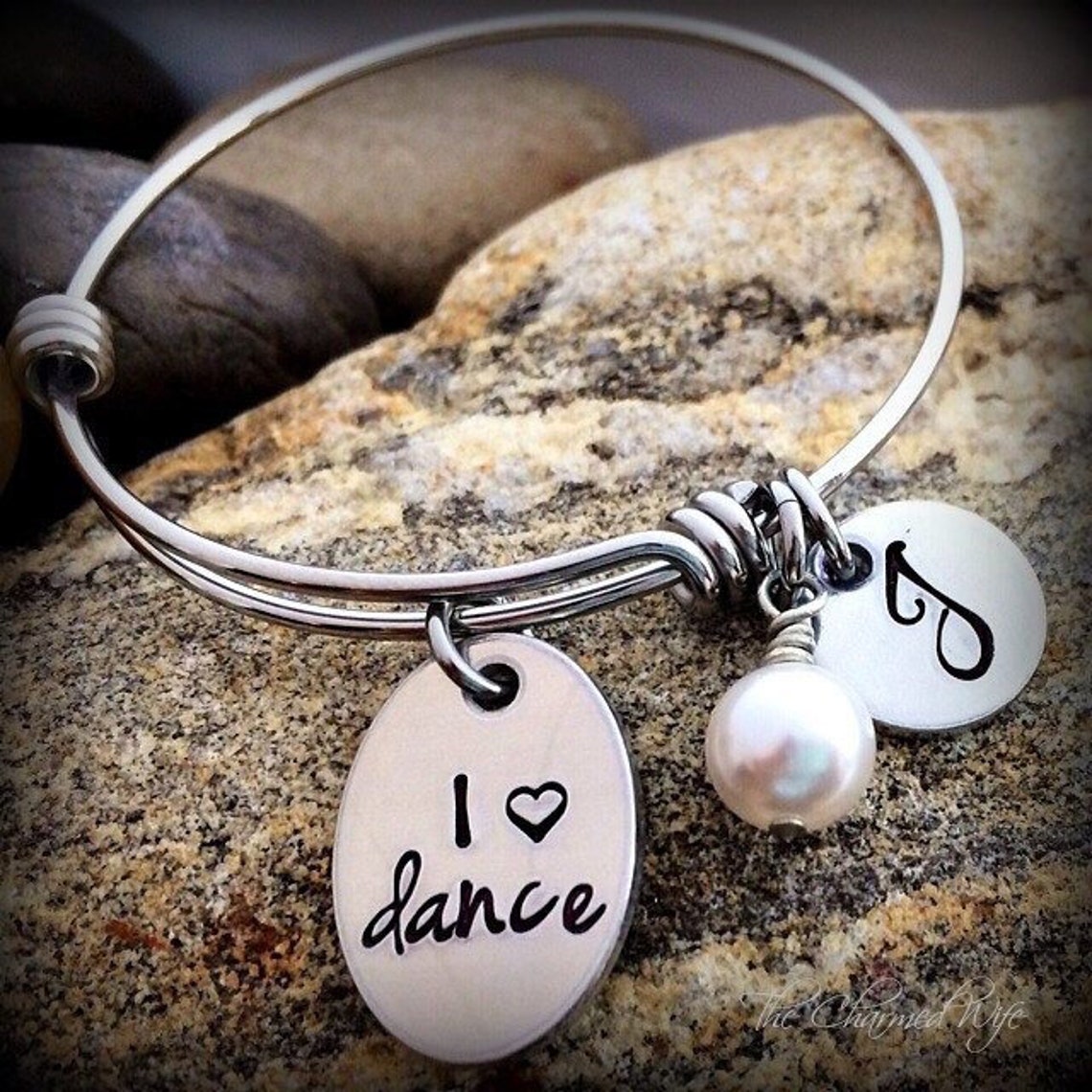 I Love Dance Bracelet Personalized Dancer Jewelry Boutique Etsy