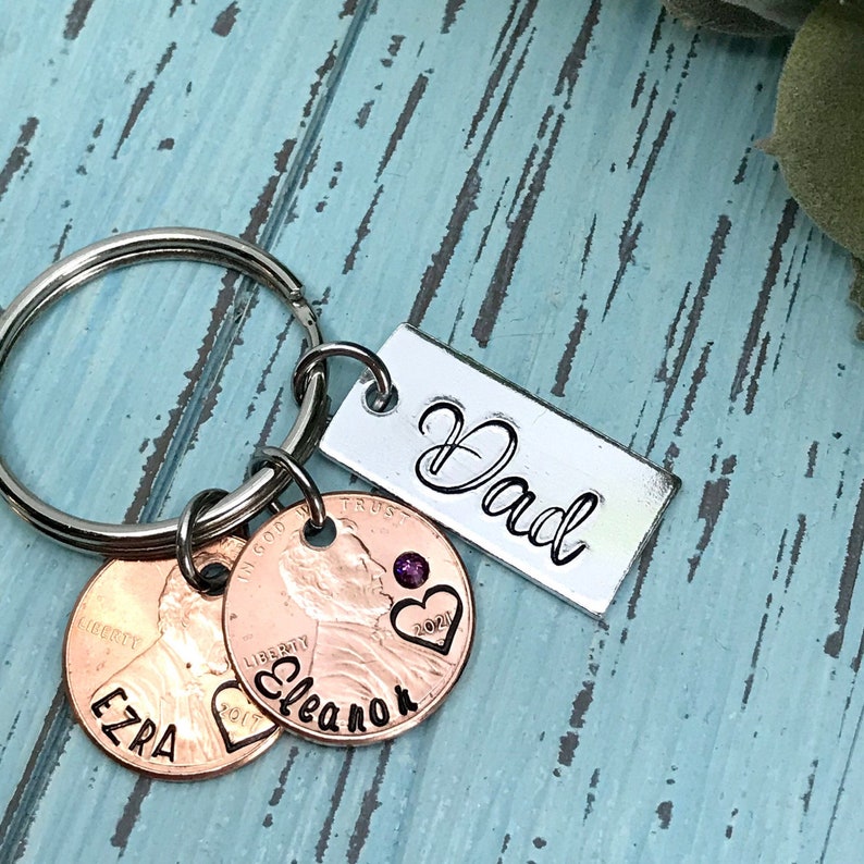Fathers Day Gift from Wife, Dad Keychain, Personalized Gifts for Men image 1
