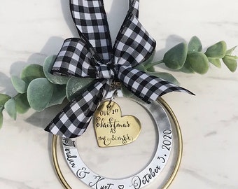 First Christmas Ornament, Newlywed Gift, Wedding Gift, First Christmas as Mr. and Mrs.