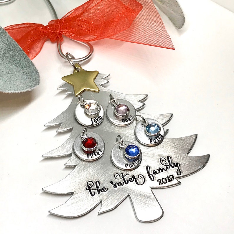 Personalized Family Christmas Ornaments, Christmas Gifts for Mom image 1