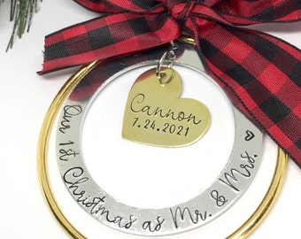 First Christmas as Mr. and Mrs. - Our First Christmas Ornament - Newlywed ornament