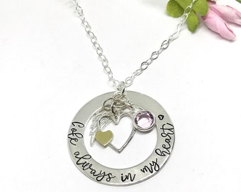 Remembrance Gifts, Personalized Necklace, Loss of Mother, Thinking of You, Guardian Angel, In Memory of