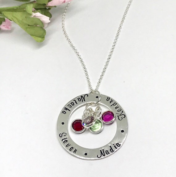 mothers day birthstone necklace etsy