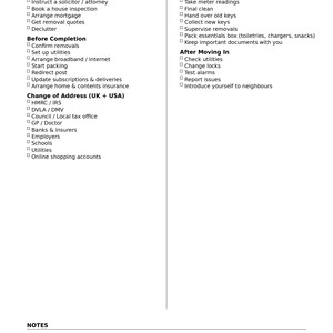 Ultimate Moving House Checklist – Printable UK & USA Moving Planner - Etsy