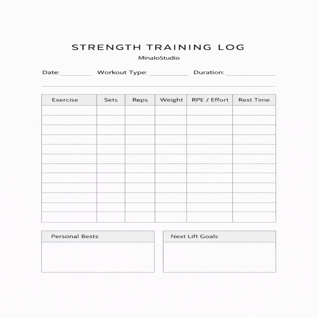 Strength Training Log Printable | Weightlifting Workout Tracker | Gym ...