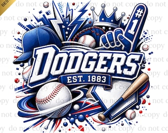 Dodgers PNG, Dodgers Baseball, Baseball PNG, Digital download, Game Day, Baseball Gifts, Best for Print, T-shirt, Spirit Baseball Clipart
