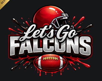 Falcons PNG, Let's Go Spirit, Falcons Football, Football Png, Game Day, voetbalcadeau, digitale download, digitaal gebruik voor afdrukken, T-shirt
