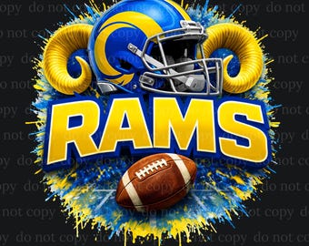 Rams PNG, Día del juego, Fútbol, Regalo de los Rams, Uso digital de los Rams para camisetas, calcomanías, tazas, vasos, descarga digital, PDF
