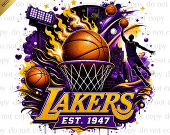 Lakers PNG, Lakers Basketball, Basketball PNG, Digital download, Game Day, Basketball Gifts, Best for Print, T-shirt, Team Spirit.