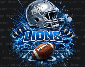 Lions PNG, Game Day, Football, Lions gift, Lions Digital use for T-shirt, Stickers, Mug, Tumbler, Digital Download, PDF