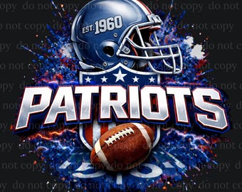 Patriotas PNG, Día del Juego, Fútbol Americano, Regalo de los Patriotas, Uso digital de los Patriotas para camisetas, calcomanías, tazas, vasos, descarga digital, PDF