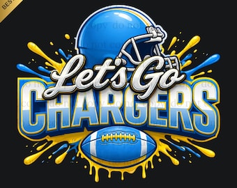 Chargers PNG, Let's Go Spirit, Chargers Football, Football Png, Game Day, Football gift, Digital Download, Digital use for printing, T-shirt