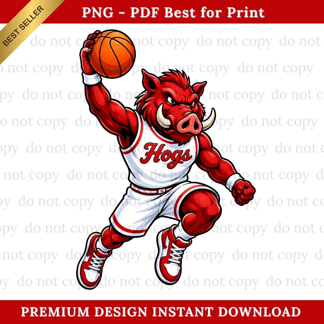 Hogs Roster Picture Hogs PNG, Hogs Basketball Mascot, Basketball PNG, Digital Download ...