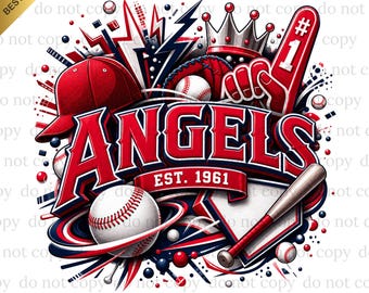 Angels PNG, Angels Baseball, Baseball PNG, Digital download, Game Day, Baseball Gifts, Best for Print, T-shirt, Spirit Baseball Clipart