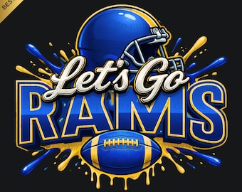 Rams PNG, Let's Go Spirit, Fútbol americano Rams, Fútbol PNG, Día de partido, Regalo de fútbol, Descarga digital, Uso digital para impresión, Camiseta, Taza