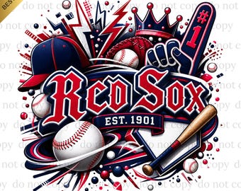 Red Sox PNG, Red Sox Baseball, Baseball PNG, Digital download, Game Day, Baseball Gifts, Best for Print, T-shirt, Spirit Baseball Clipart