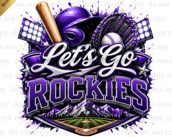 Let's Go Rockies PNG, Rockies Game Day, Baseball PNG, Digital download, Baseball Gifts, Best for Print, T-shirt, Spirit Baseball Clipart