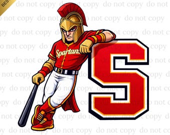 Spartans PNG, Spartans Baseball, Mascot, Baseball PNG, Digital download, Game Day, Baseball Gifts, Best for Print, T-shirt, Baseball Mom