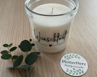 Personalisierte Duftkerze mit Wunschtext+Herz / Spruchkerze als persönliches Geschenk für besondere Menschen
