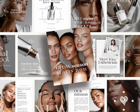 400+ Esthetician Skincare Instagram Template | Luxury Skincare Instagram Templates | Esthetician Instagram Aesthetic |  Medspa Aesthetics