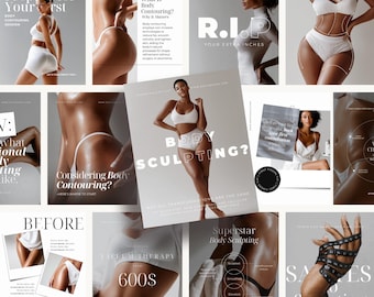 400+ Body Contouring Instagram Template | Body Sculpting Instagram Posts | Body Sculpt Social Media | Medspa Instagram Post Luxury Instagram