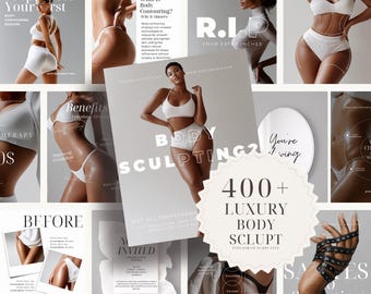 400+ Body Contouring Instagram Template | Body Sculpting Instagram Posts | Body Sculpt Social Media | Medspa Instagram Post Luxury Instagram